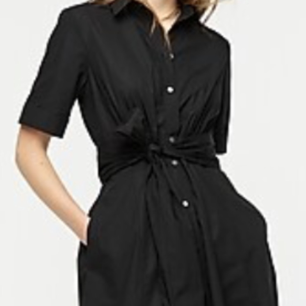 JCrew tie waist short sleeve shirt dress